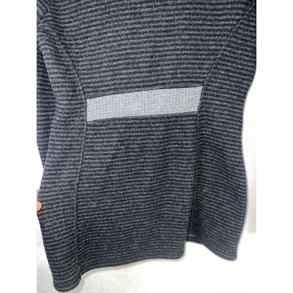 Prana Black Gray Striped Milana Wool-Blend Button-Up Cardigan Jacket Medium X1 - Picture 9 of 10